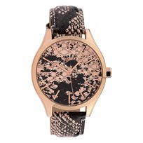 Oozoo Zegarek damski Timepieces Analogowy Skóra czarny jasnobrązowy UOC10430 Oozoo