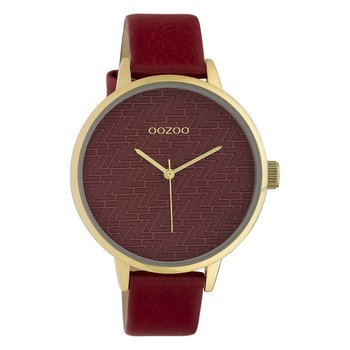 Oozoo zegarek damski Timepieces analogowy skóra czerwony UOC10247 - Oozoo