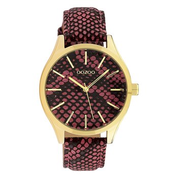 Oozoo zegarek damski Timepieces analogowy skóra różowy czarny UOC10433 - Oozoo