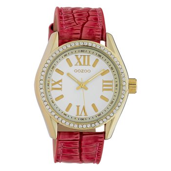 Oozoo zegarek damski Timepieces analogowy skóra różowy UOC10227 - Oozoo