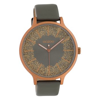 Oozoo zegarek damski Timepieces skóra analogowa szary UOC10402 - Oozoo