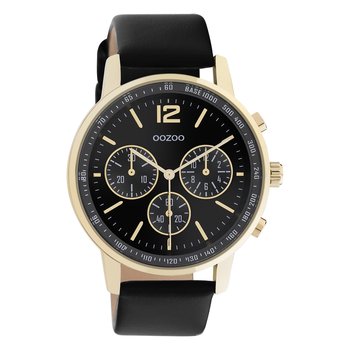Oozoo zegarek damski Timepieces złota skóra czarny UOC10841 - Oozoo