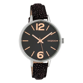 Oozoo Zegarek na rękę czarny brązowy skóra C10459 Timepieces Damski zegarek analogowy UOC10459 - Oozoo