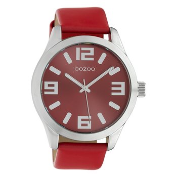 Oozoo zegarek na rękę czerwona skóra C10237 Timepieces damski analogowy zegarek kwarcowy UOC10237 - Oozoo