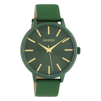 Oozoo zegarek na rękę zielona skóra C10616 Timepieces damski analogowy zegarek kwarcowy UOC10616 - Oozoo