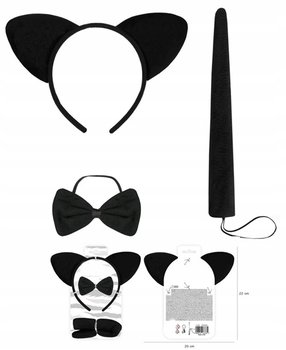 OPASKA KOTEK CZARNE USZKA KOSTIUM PRZEBRANIE STRÓJ KOT KARNAWAŁ 1 szt - Inna marka