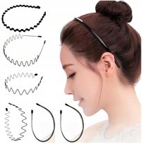 Opaska Na Włosy Czarna 6 Sztuk Czarny Damsa/Męska