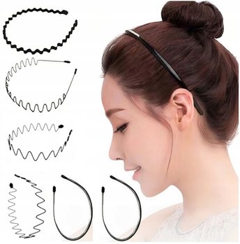 Opaska Na Włosy Czarna 6 Sztuk Czarny Damsa/Męska - doUp.