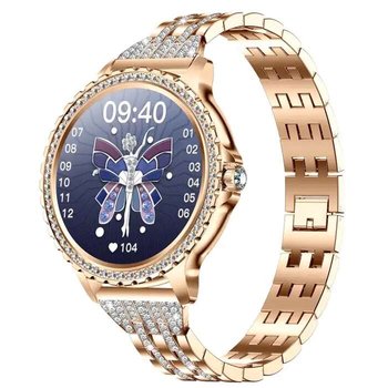 opaska pasek bransoleta DIAMONDS WERSJA "6" SAMSUNG WATCH 42MM 3 41mm 4 40/44mm active Huawei Watch GT 2 / 3 42mm Amazfit GTS 1 2  2e MINI Garmin Venu / SQ ROSE GOLD - Bestphone