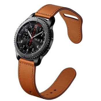 Opaska Pasek Bransoleta Leather Fit Samsung Watch 42Mm 3 41Mm 4 40/44Mm Active Huawei Watch Gt 2 / 3 42Mm Amazfit Gts 1 2  2E Mini Garmin Venu / Sq Brązowa - Bestphone