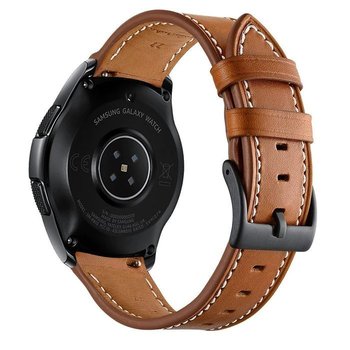 Opaska Pasek Bransoleta Leather Samsung Watch 46Mm 3 45Mm Gear S3 Huawei Watch Gt Gt2 2E Pro Gt3 Amazfit Gtr 2 2E Garmin Venu 2 Vivoavtive 4 Brązowa - Bestphone