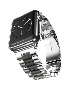 Opaska Pasek Bransoleta Stainless Apple Watch 1/2/3/4/5/6/7/8/Ultra/Se 42/44/45/49Mm Czarna - Srebrny - Bestphone