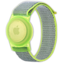 Opaska pasek dla dzieci Vanfone do Apple AirTag, limonkowy