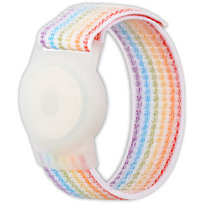 Opaska pasek dla dzieci Vanfone do Apple AirTag, pastelowa tęcza