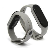 Opaska / Pasek Do Smartbanda Xiaomi Mi Band 5 / 6 / 7 Silikonowa Szara GSM-HURT