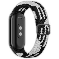 Opaska pasek elastyczny z klamrą Vanfone do Xiaomi Mi Smart Band 8/9, czarno-biały