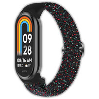 Opaska pasek elastyczny z klamrą Vanfone do Xiaomi Mi Smart Band 8/9, czarny z kropkami