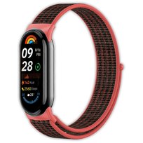 Opaska pasek nylonowy Vanfone do Xiaomi Mi Smart Band 8/9, czerwono-czarny
