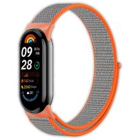 Opaska pasek nylonowy Vanfone do Xiaomi Mi Smart Band 8/9, szaro-pomarańczowy