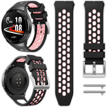 Opaska pasek perferowany Vanfone do Huawei Watch GT 2E 46mm, czarno-różowy - Vanfone