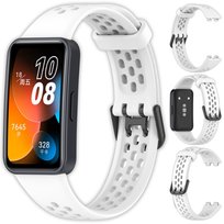 Opaska pasek perforowany Vanfone do Huawei Band 8/9/10, biały
