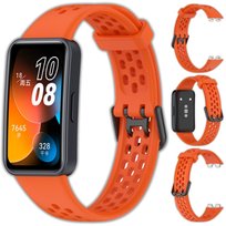 Opaska pasek perforowany Vanfone do Huawei Band 8/9/10, pomarańczowy