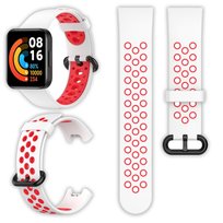 Opaska pasek perforowany Vanfone do Xiaomi Redmi Watch 2 Lite, biało-czerwony