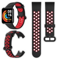 Opaska pasek perforowany Vanfone do Xiaomi Redmi Watch 2 Lite, czarno-czerwony