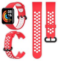 Opaska pasek perforowany Vanfone do Xiaomi Redmi Watch 2 Lite, czerwono-biały