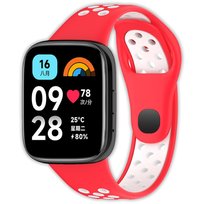 Opaska pasek perforowany Vanfone do Xiaomi Redmi Watch 3 Active, czerwono-biały