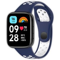 Opaska pasek perforowany Vanfone do Xiaomi Redmi Watch 3 Active, granatowo-biały