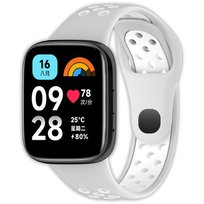 Opaska pasek perforowany Vanfone do Xiaomi Redmi Watch 3 Active, szaro-biały