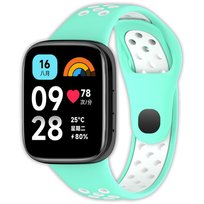 Opaska pasek perforowany Vanfone do Xiaomi Redmi Watch 3 Active, turkusowo-biały