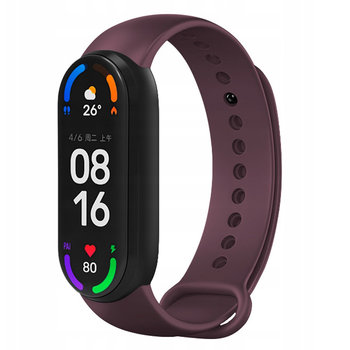 Opaska pasek silikonowy do Xiaomi Mi Band 5/6 "Bordowy" - Vanfone