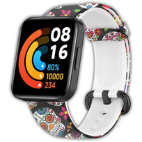 Opaska pasek silikonowy Vanfone do Xiaomi Redmi Watch 2 Lite, kwiatowo-czaszkowy