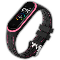 Opaska pasek sportowy Vanfone do Xiaomi Mi Band 3/4, czarno-różowy