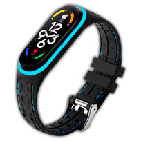 Opaska pasek sportowy Vanfone do Xiaomi Mi Band 5/6/7, czarno-niebieski