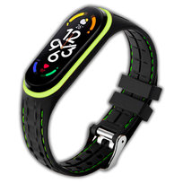 Opaska pasek sportowy Vanfone do Xiaomi Mi Band 5/6/7, czarno-zielony