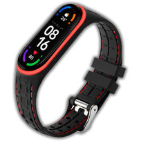 Opaska pasek sportowy Vanfone do Xiaomi Mi Band 5/6, Amazfit Band 5, czarno-czerwony