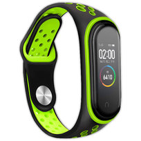 Opaska perforowana Vanfone do Xiaomi Mi Band 3/4, czarno-zielony