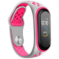 Opaska perforowana Vanfone do Xiaomi Mi Band 3/4, szaro-różowy