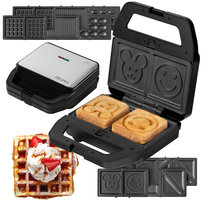 Opiekacz do kanapek PANINI TOSTER GRILL Gofrownica ORZESZKI 6w1 800W 5 PŁYT