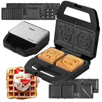 Opiekacz do kanapek PANINI TOSTER GRILL Gofrownica ORZESZKI 6w1 800W 5 PŁYT - Zeegma