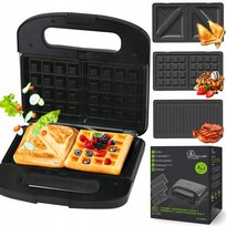 Opiekacz Do Kanapek Toster 3W1 Grill Gofrownica 1000W Panini Sandwich Extralink