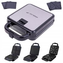 OPIEKACZ GOFRONICA TOSTER DO KANAPEK GRILL WYMIENNE WKŁADY 3w1 MOC 1400W Inna marka