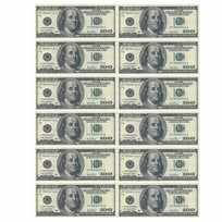 Opłatek NA TORT wydruk masa cukrowa DOLARY PIENIĄDZE BANKNOTY dekoracja
