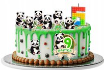 OPŁATEK ZESTAW URODZINOWY POSTACIE NA TORT - ZWIERZĘTA MIŚ PANDA + IMIĘ