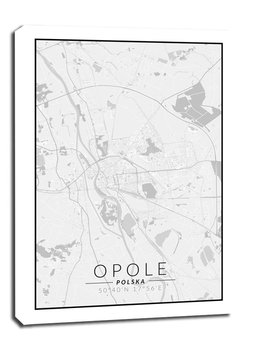 Opole mapa czarno biała - obraz na płótnie 61x91,5 cm - Galeria Plakatu