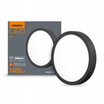 Oprawa natynkowa, plafon Videx 18W czarna zintegrowane źródło LED 19,2 cm