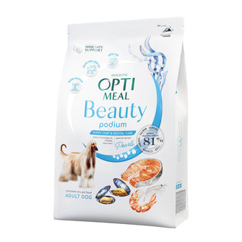 OPTIMEAL Beauty PODIUM pełnoporcjowa sucha karma dla dorosłych psów wszystkich ras - Błyszcząca sierść i pielęgnacja zębów 1,5 kg - Optimeal